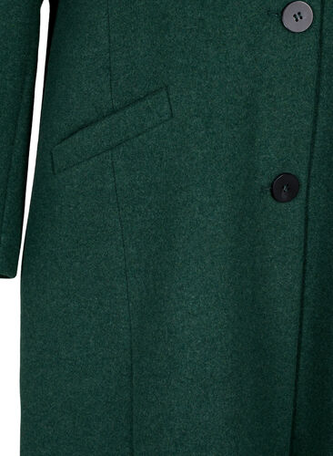 Coat with buttons and pockets, Trekking Green Mel, Packshot image number 3