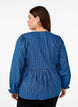 Striped denim blouse with front tie, Blue, Model image number 2