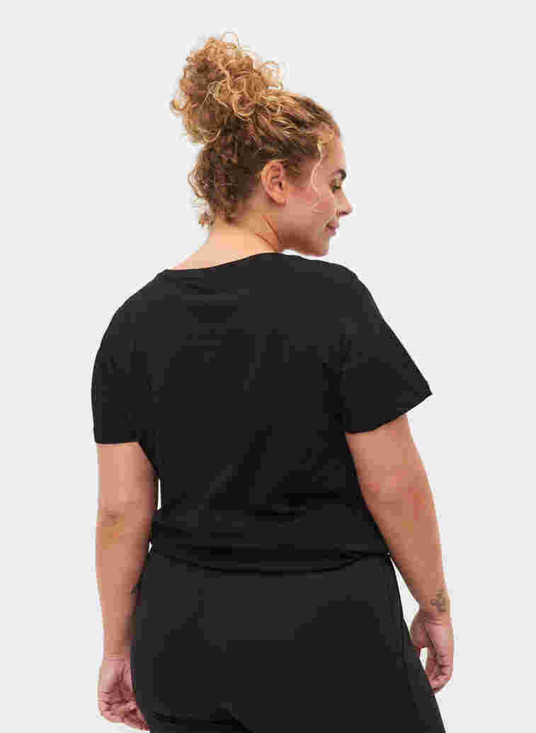 Sports t-shirt with print, Black w. stripe run, Model image number 1