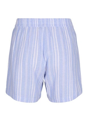 Striped shorts in a linen-viscose blend, Serenity Wh.Stripe, Packshot image number 1