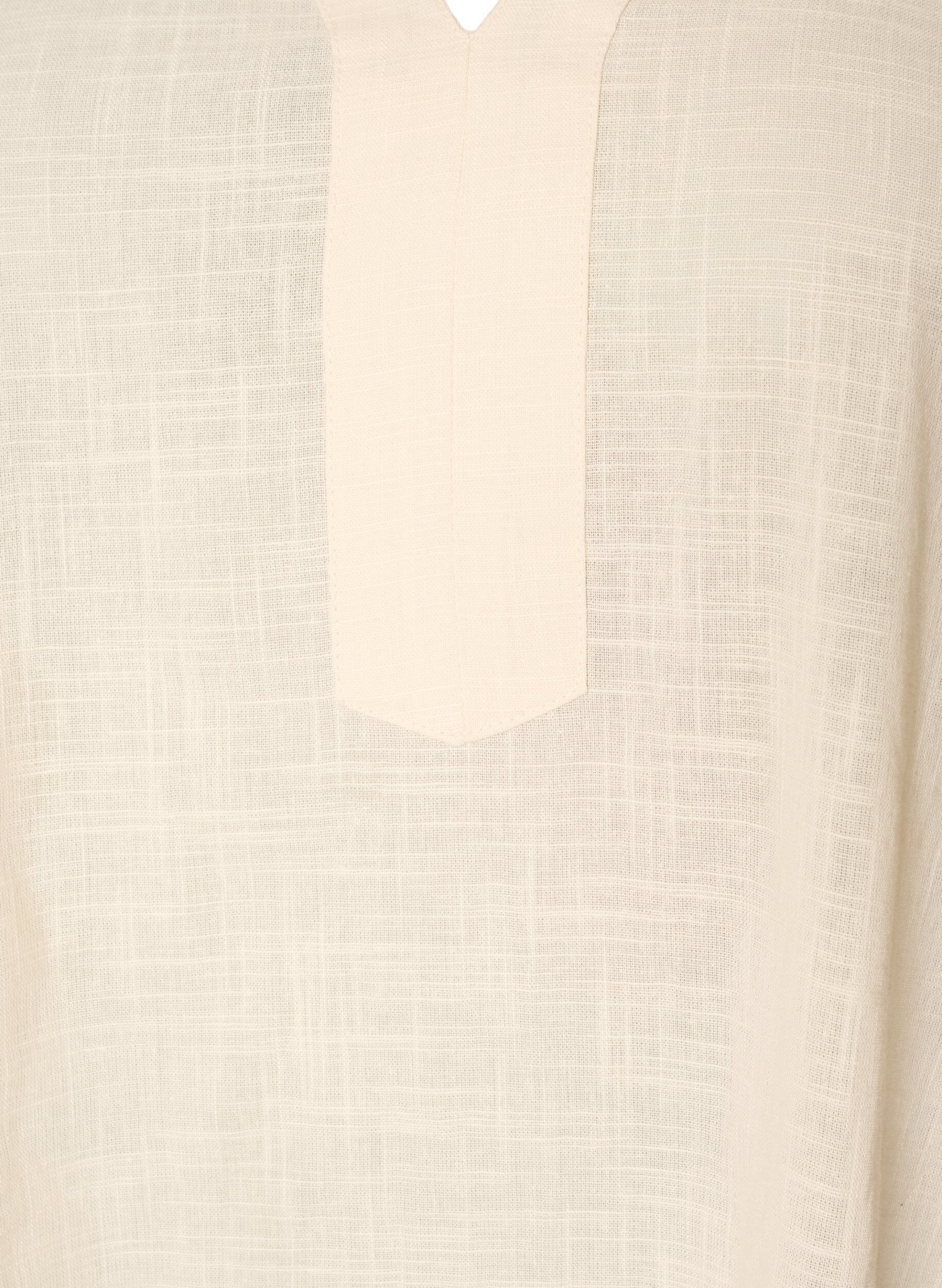 ZizzifashionCotton tunic with V-neck, Vanilla, Packshot image number 2
