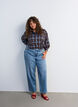 Checked shirt with a loose fit, Brown, Model image number 1