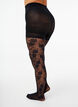 30 denier tights with floral pattern, Black, Packshot image number 1