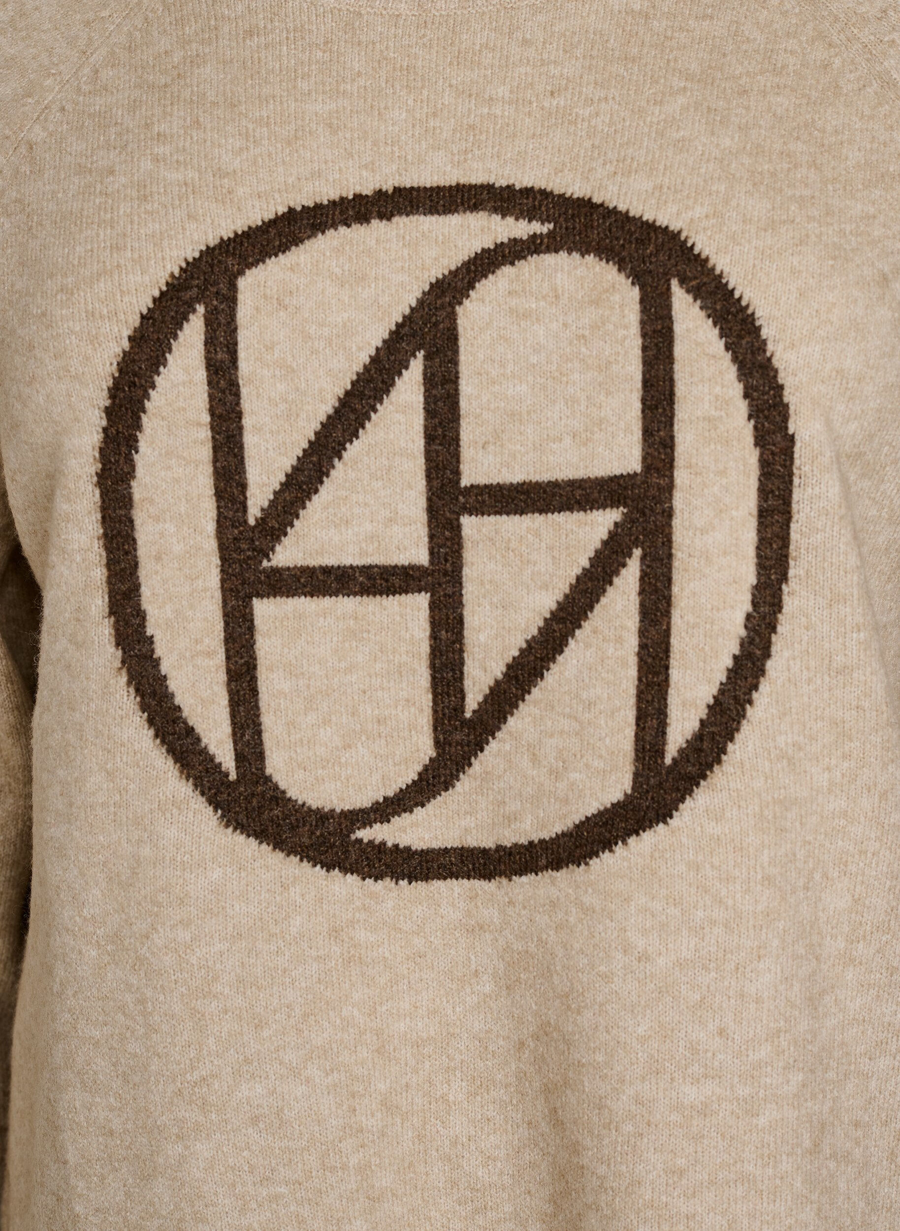 ZizzifashionJumper with logo and contrast stripes, Beige, Packshot image number 2