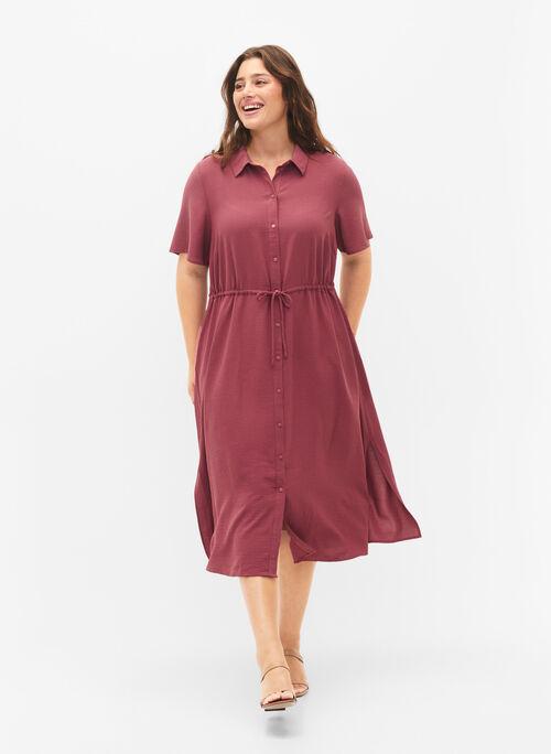 Shirt dress with short sleeves, Renaissance Rose, Model