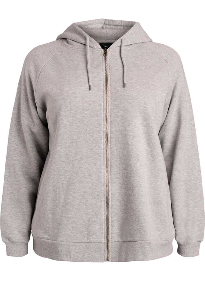 Hoodie with zip, Grey, Packshot image number 0