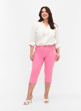Close-fitting Emily capri trousers, Rosebloom, Model image number 0