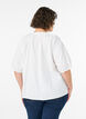 Shirt blouse with button fastening and tie-belt, White, Model image number 2