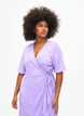 Printed wrap dress with short sleeves , Purple, Model image number 3