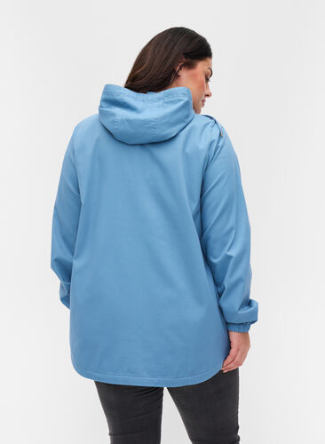 Parka jacket with hood and welt pockets, Blue Shadow, Model image number 1