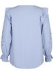 Cotton blouse with embroidery and ruffles, Light Blue, Packshot image number 1