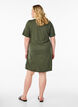 FLASH - Short T-shirt dress with tie belt, Green, Model image number 2