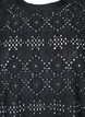 Long-sleeved blouse with an openwork pattern, Black, Packshot image number 2