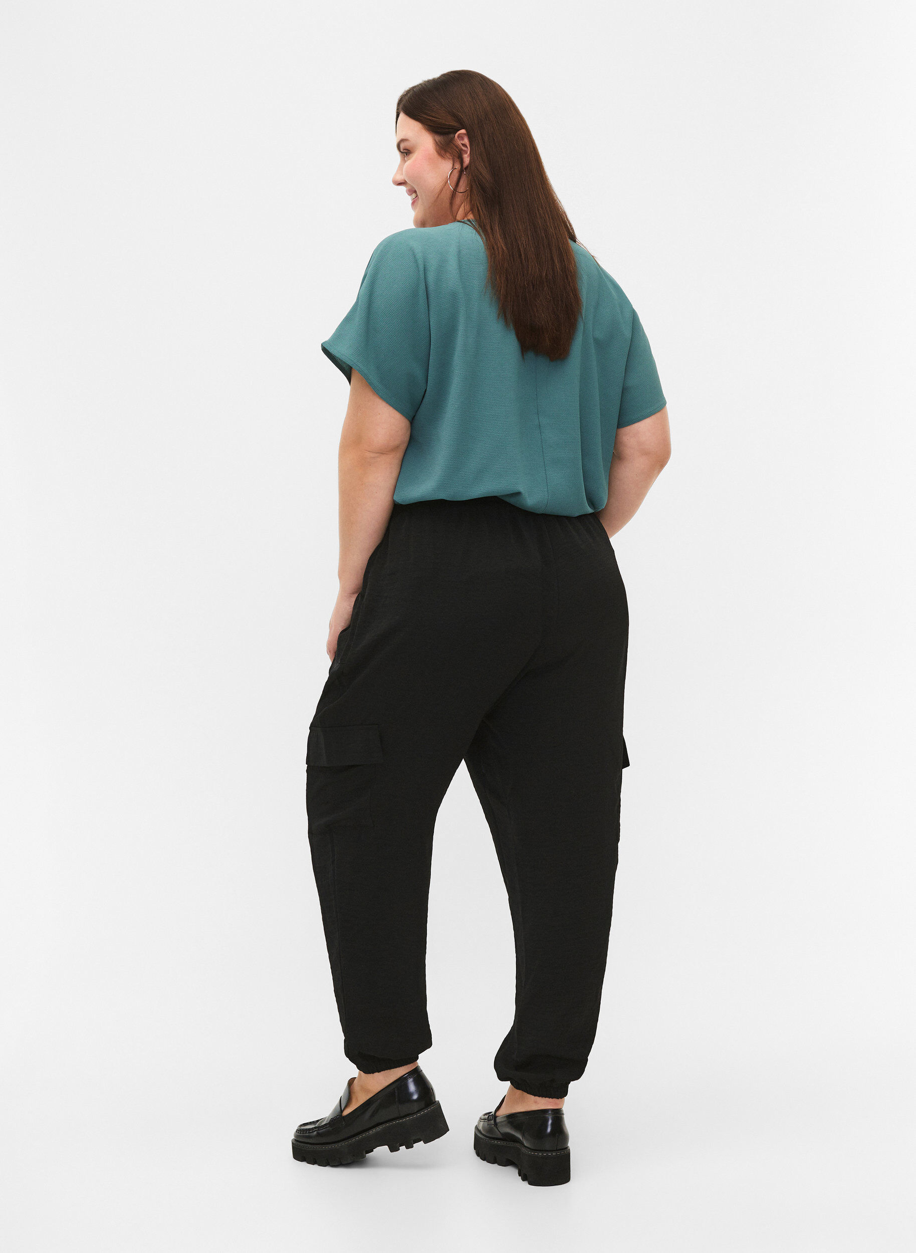 Zizzifashion Trousers with cargo pockets, Black, Model image number 1