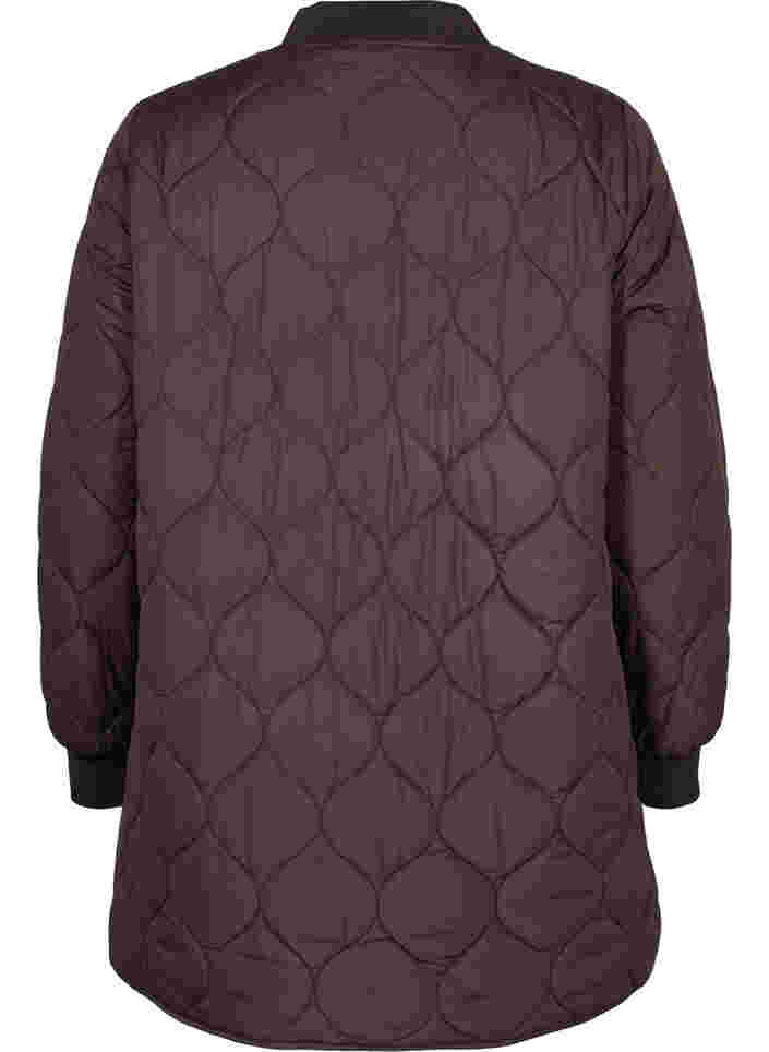 Quilted thermal jacket with zip, Black Coffee, Packshot image number 1