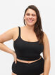 Bikini top with adjustable straps, Black, Model image number 0