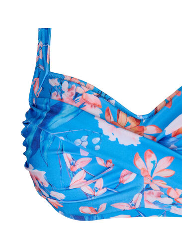 Printed bikini top, Bright Blue Print, Packshot image number 2