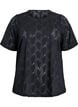 Jersey T-shirt with eyelet pattern, Black, Packshot image number 0