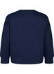 Sweatshirt with embossed text design, Blue, Packshot image number 1