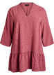 Tunic with embroidered floral pattern and 3/4 sleeves, Rose, Packshot image number 0