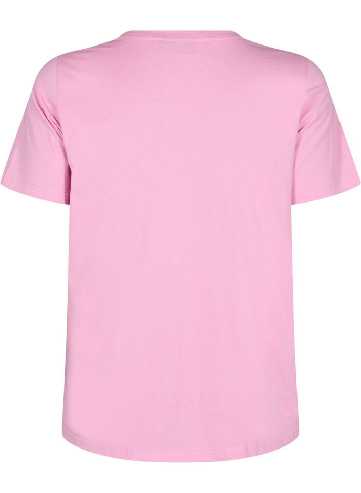 T-shirt with chest pocket, Pink, Packshot image number 1