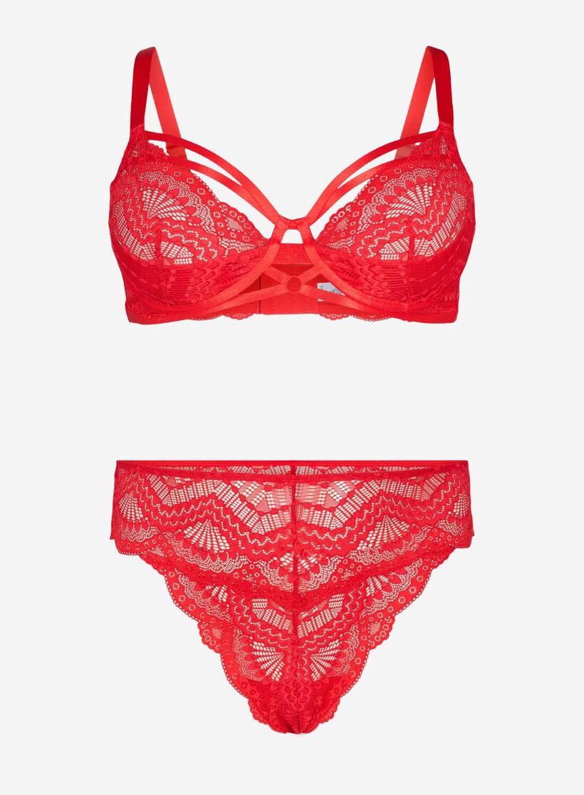 Red lace underwear set, , Model, 1