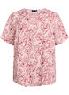 Short-sleeved blouse with round neck, Rose, Packshot image number 0