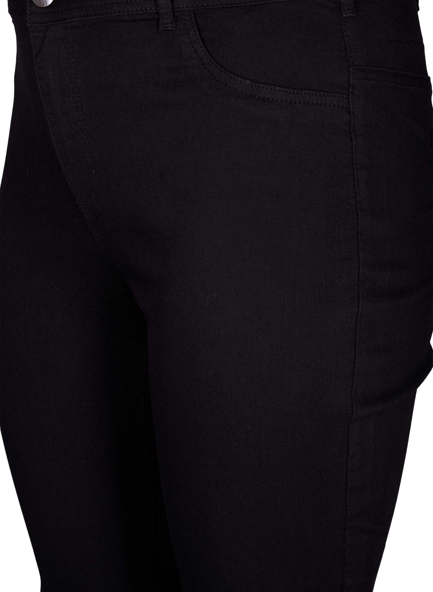 Zizzifashion Super slim Amy jeans with high waist, Black, Packshot image number 2