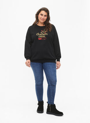 Christmas sweatshirt, Black LOADING, Model image number 3
