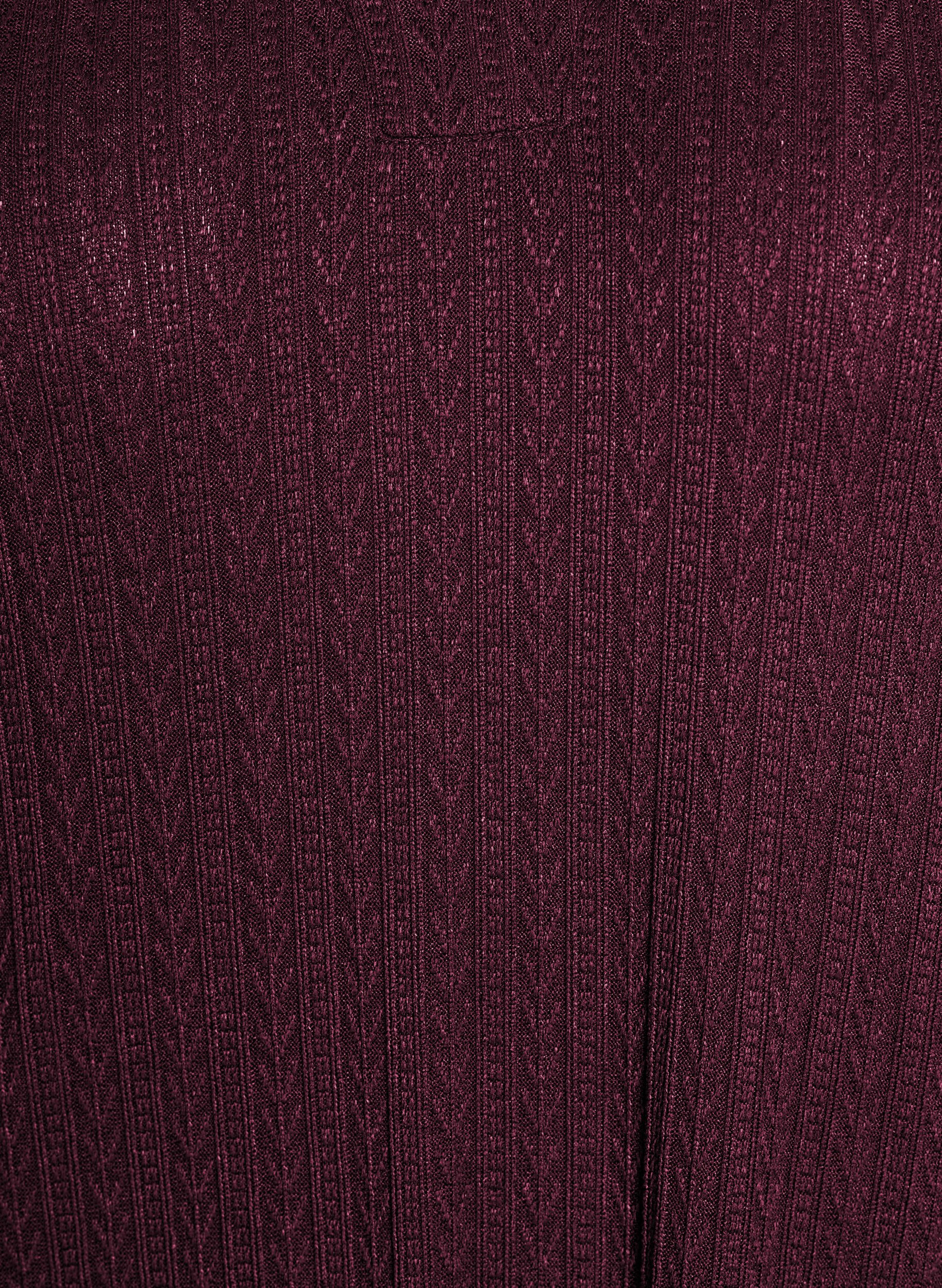 Zizzifashion Dress with cable structure and v-neck, Dark Bordeaux, Packshot image number 2