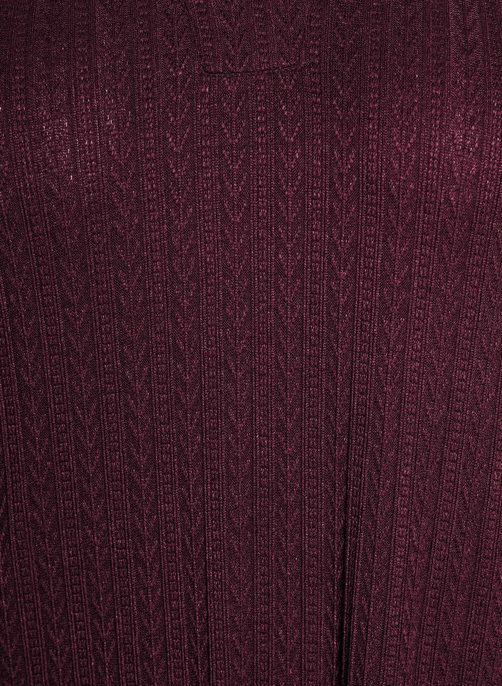 Dress with cable structure and v-neck, Dark Bordeaux, Packshot image number 2