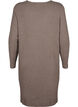Knitted dress with slit, Walnut/White, Packshot image number 1