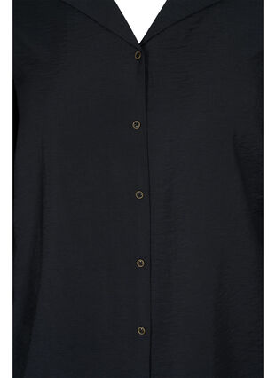 Viscose shirt with smock sleeves, Black, Packshot image number 2