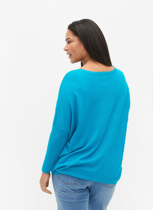 Knitted tunic in viscose blend, Capri Breeze, Model image number 1
