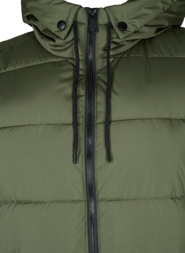 Long vest with hood and pockets, Forest Night, Packshot image number 2