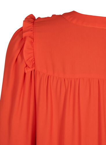 Long sleeve dress with ruffles, Orange.com, Packshot image number 3