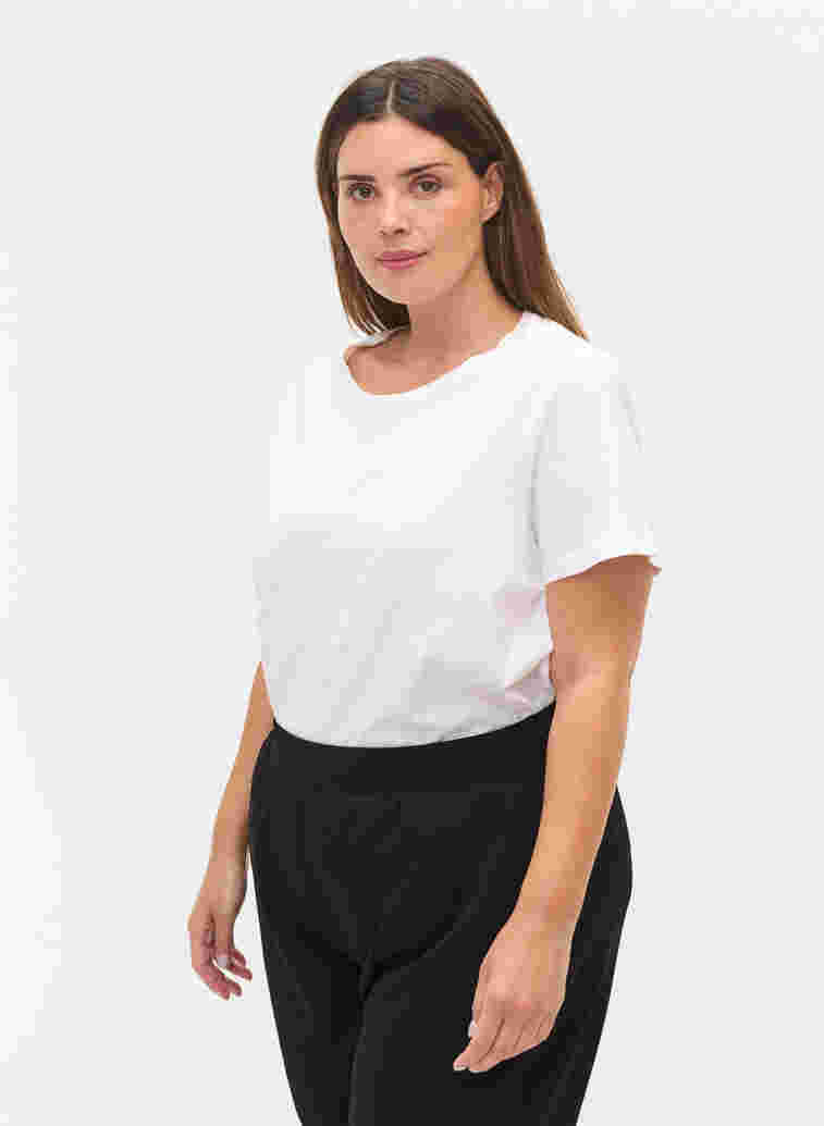 Basics cotton t-shirt 2-pack, Black/B White, Model image number 0