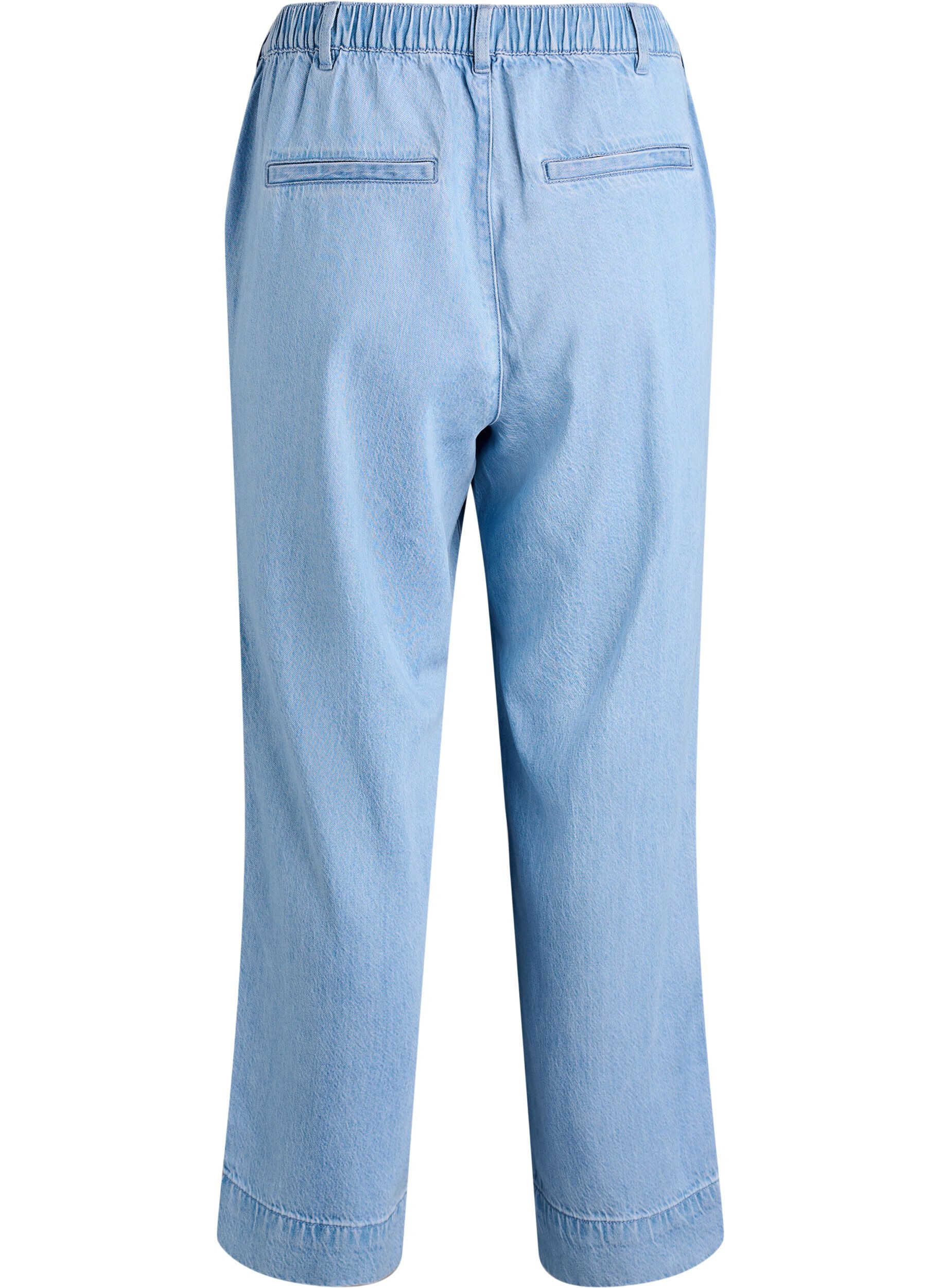 Zizzifashion Wide jeans with an elastic waistband, Light Blue, Packshot image number 1