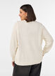 Cardigan with cable-knit pattern, Vanilla, Model image number 2