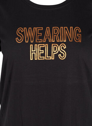 Sports t-shirt with print, Black Swearing, Packshot image number 2