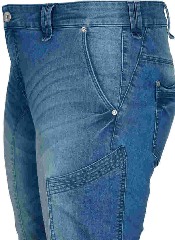Slim fit capri jeans with pockets, Light blue denim, Packshot image number 2