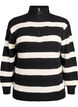 Knitted sweater with high neck and zipper, Black, Packshot image number 0