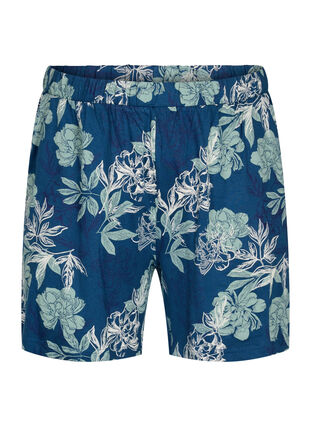 Loose pyjama shorts with print, Insignia Blue AOP, Packshot image number 0