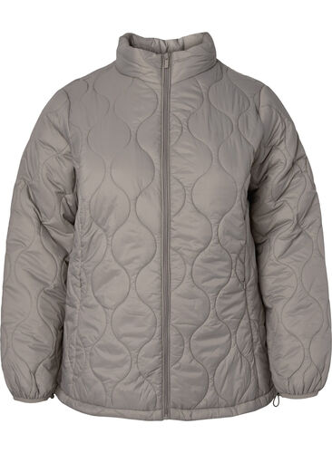 Quilted jacket with zip and pockets, Moon Rock, Packshot image number 0