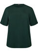 Short-sleeved woven blouse with round neck, Green, Packshot image number 0