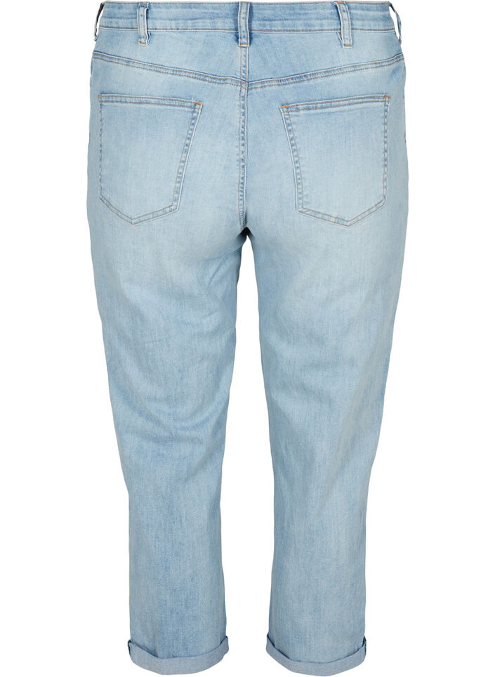 7/8 jeans with turn-ups and a high waist, Light Blue, Packshot image number 1