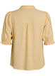Blouse in linen and viscose with 1/2 sleeves, Yellow, Packshot image number 1