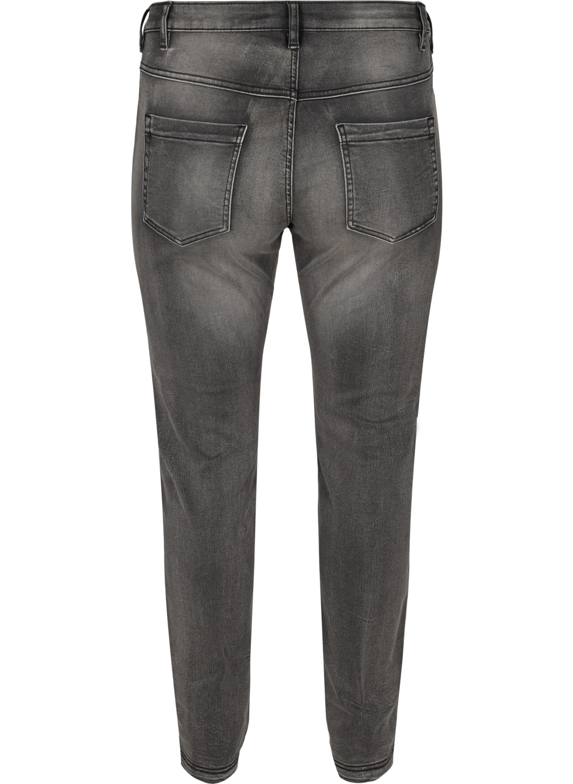 ZizzifashionSlim fit Emily jeans with normal waist, Dark Grey, Packshot image number 1