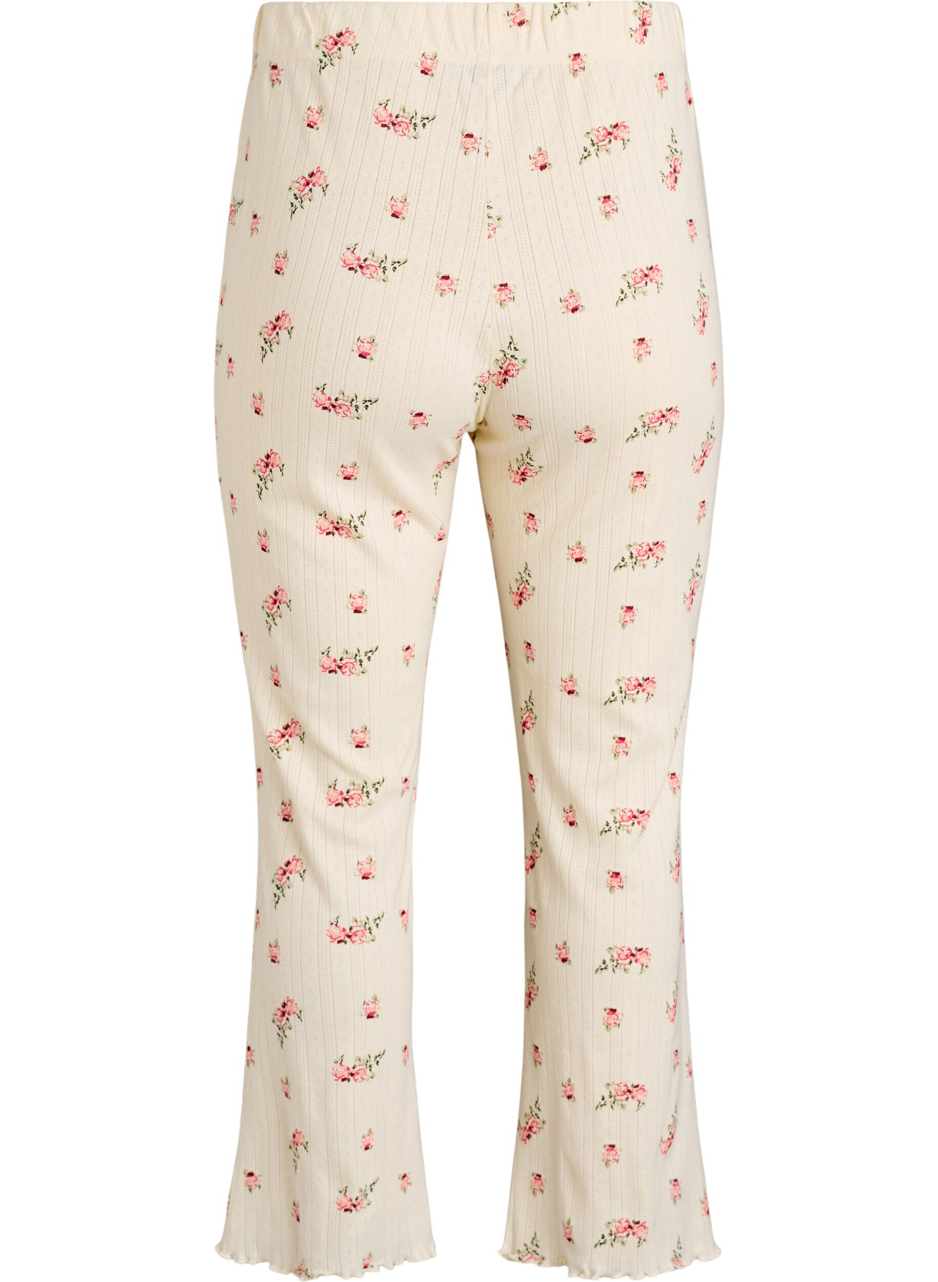 Zizzifashion Organic cotton pyjama bottoms with a textured pattern, Vanilla, Packshot image number 1