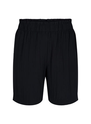 Loose viscose shorts, Black, Packshot image number 0